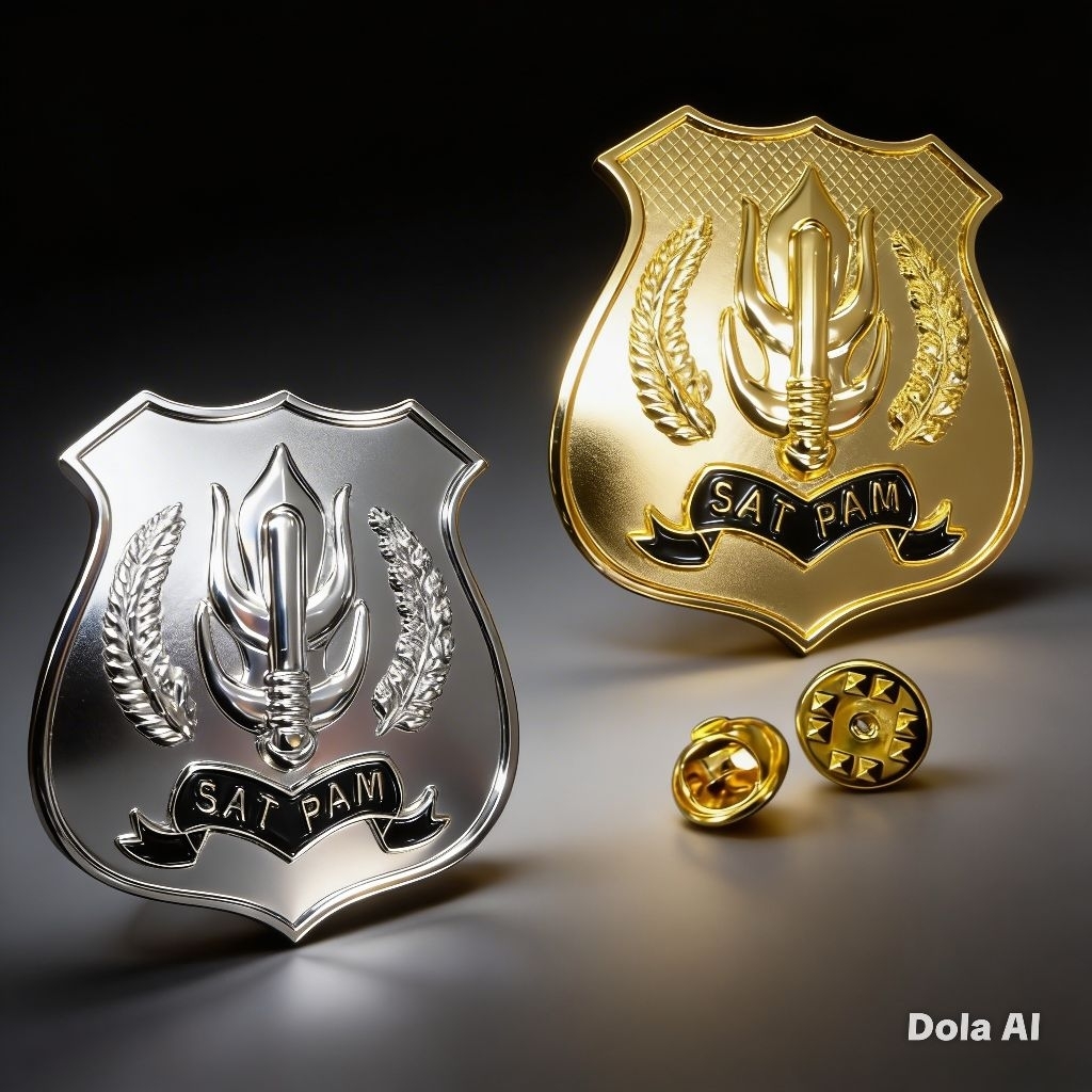 kewenangan lencana gold silver satpam kancing paku