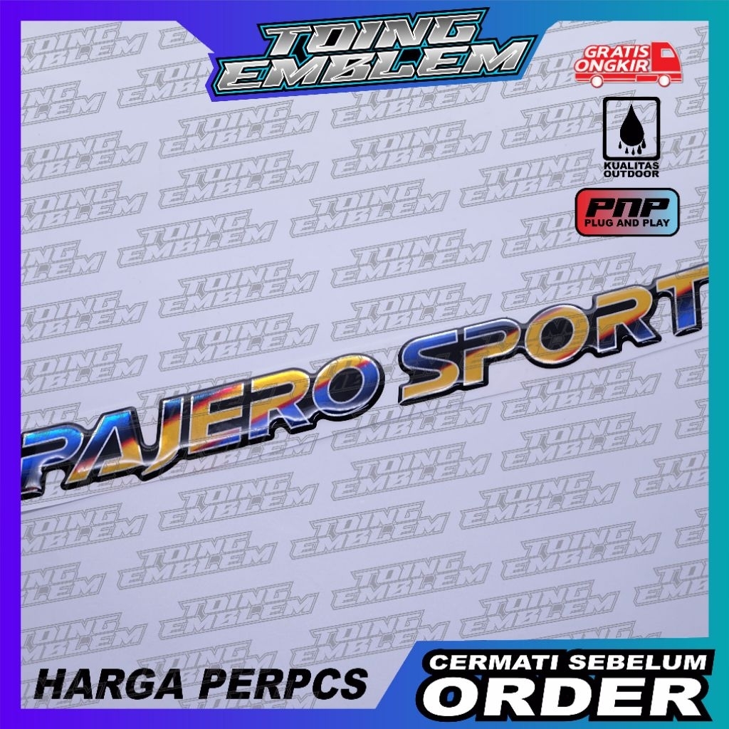 Emblem pajero sport / emblem timbul mitsubishi pajero sport/emblem titanium pajero sport / stiker lo