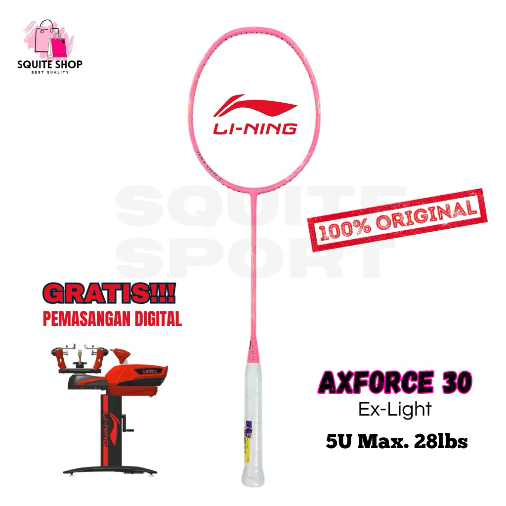 RAKET LINING AXFORCE 30 EXSTRG 35lbs ORIGINAL BADMINTON