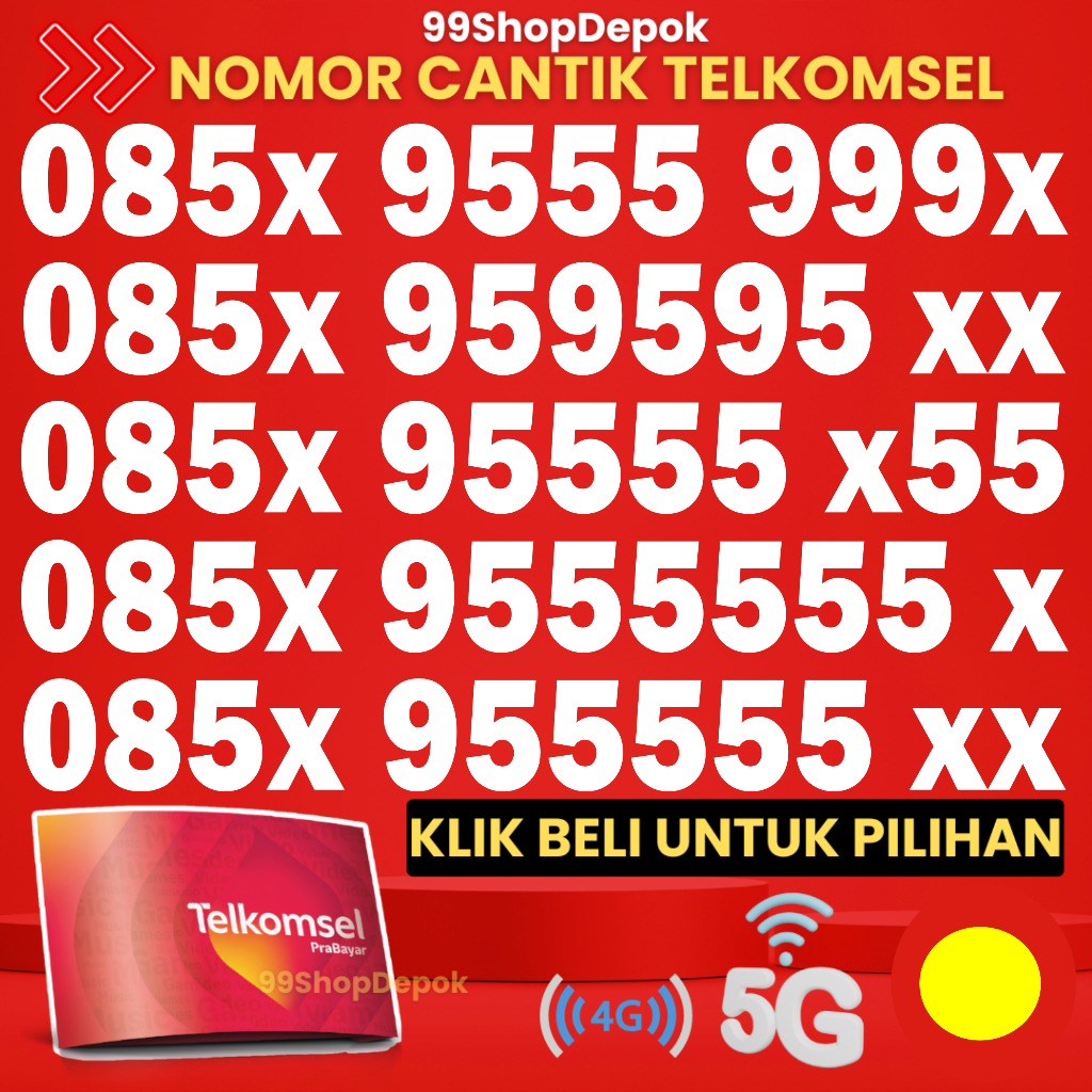 Kartu Perdana Nomor Cantik Telkomsel Simpati KODE 250.2 - Nomer Cantik Telkomsel 55555 No Cantik Sim