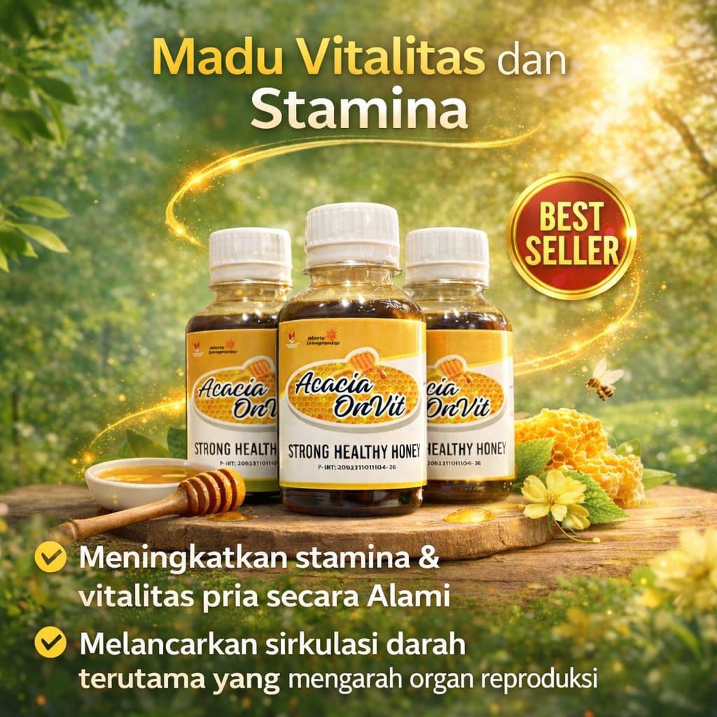 Madu Acacia OnVit, strong healthy honey, 125ml madu stamina & vitalitas pria
