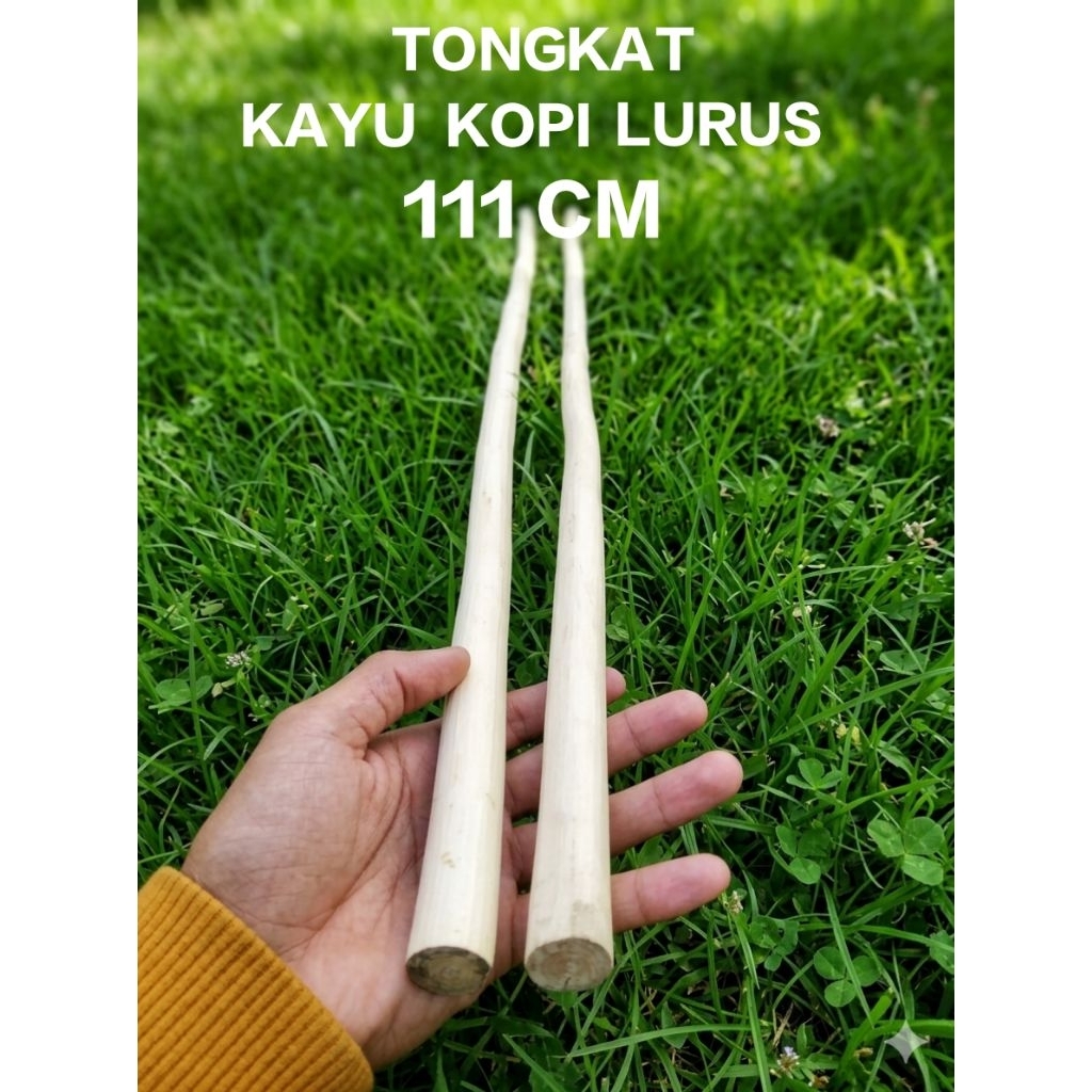 tongkat jalan lurus kayu kopi 111 cm