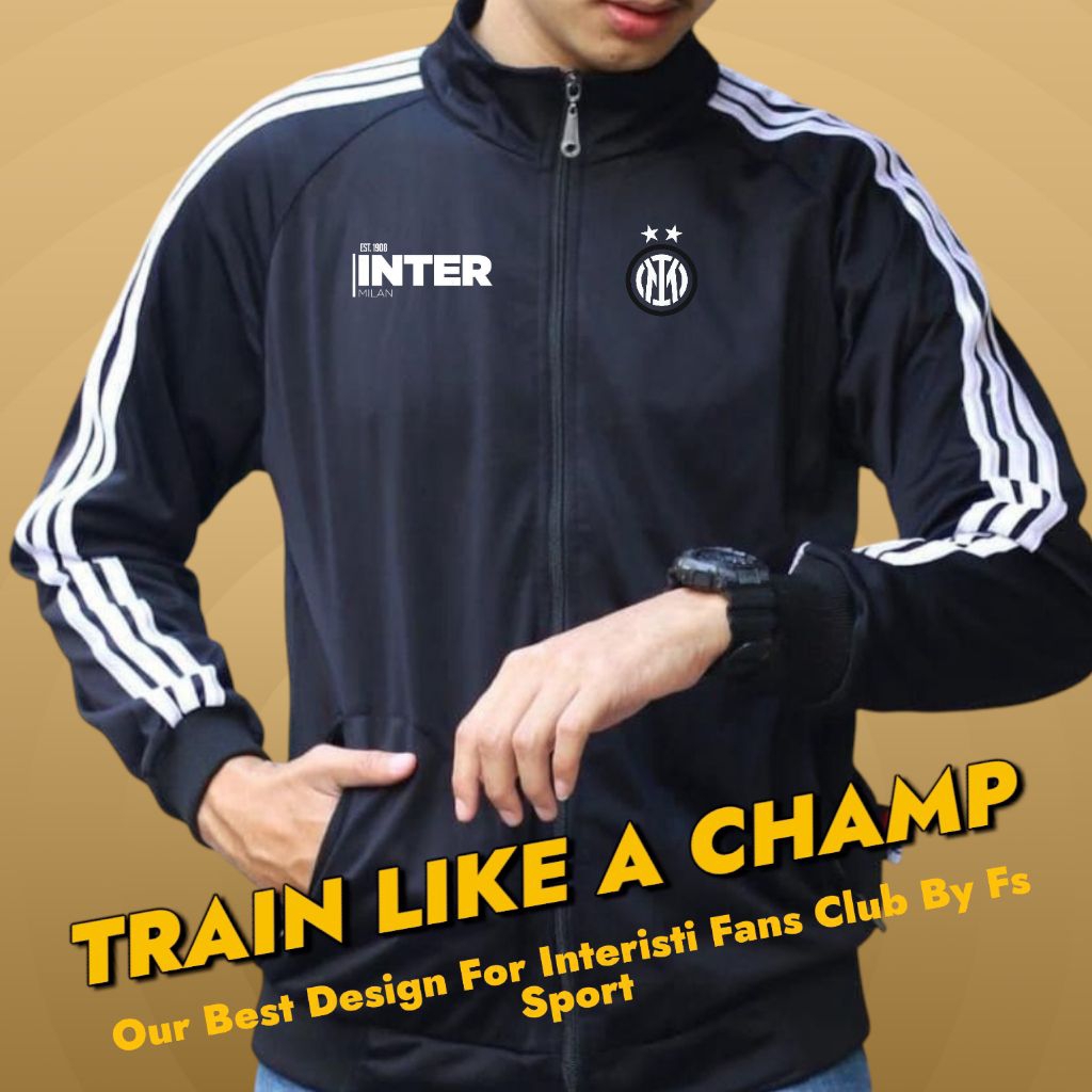 Jaket Tracktop Terbaru Pria Wanita Klub Inter Milan Diadora Tebal Halus