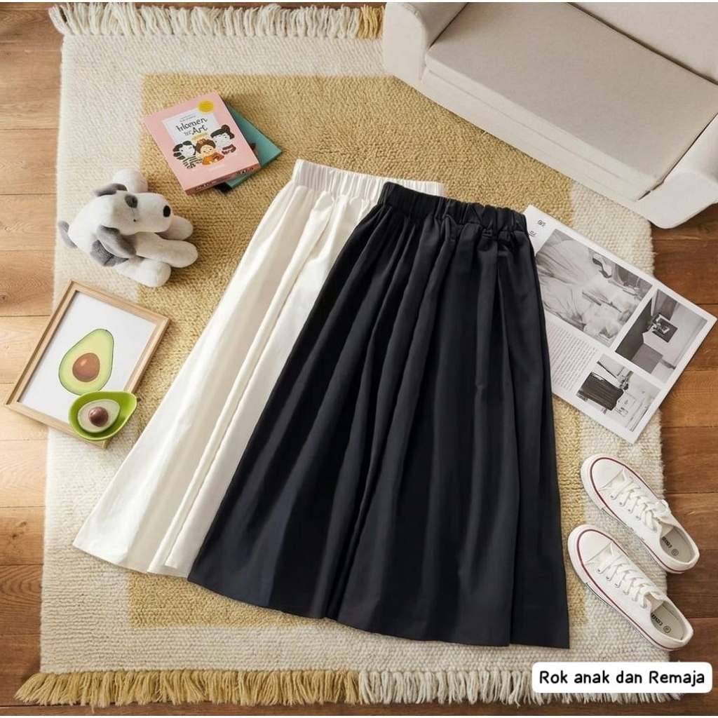 ROK POLOS BAWAHAN ANAK DAN REMAJA/ ROK MUSLIMAH (100% ORIGINAL KATUN TOYOBO PREMIUM)