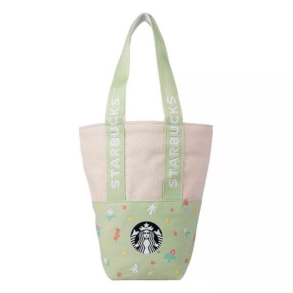 Cup Bag Starbucks Flower Goddess Accompanying Green | Tas Minuman Cup Kopi | Tas Kanvas Starbucks Hi