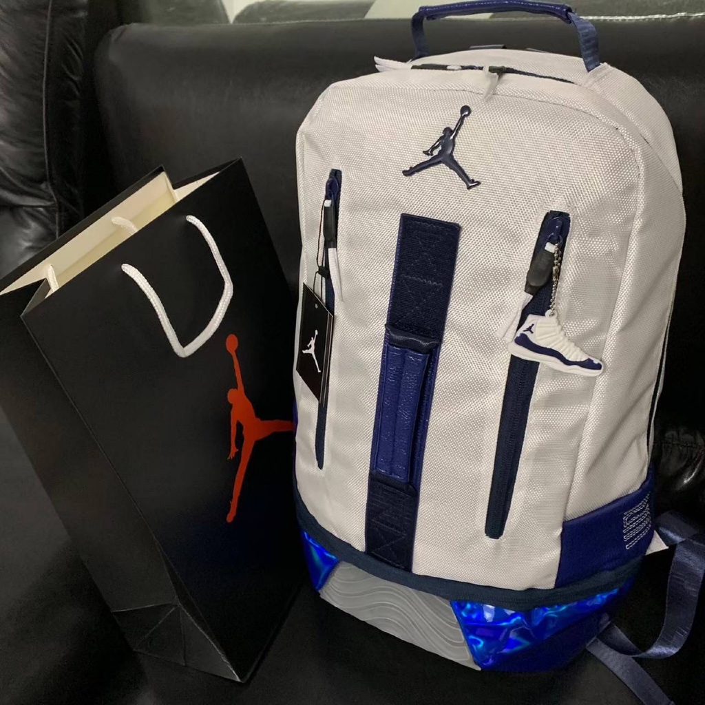 TAS RANSEL JORDAN RETRO 11 DOUBLE ZIPPER ORIGINAL WHITE BACKPACK / RANSEL BEST SELLER BISA COD / RAN