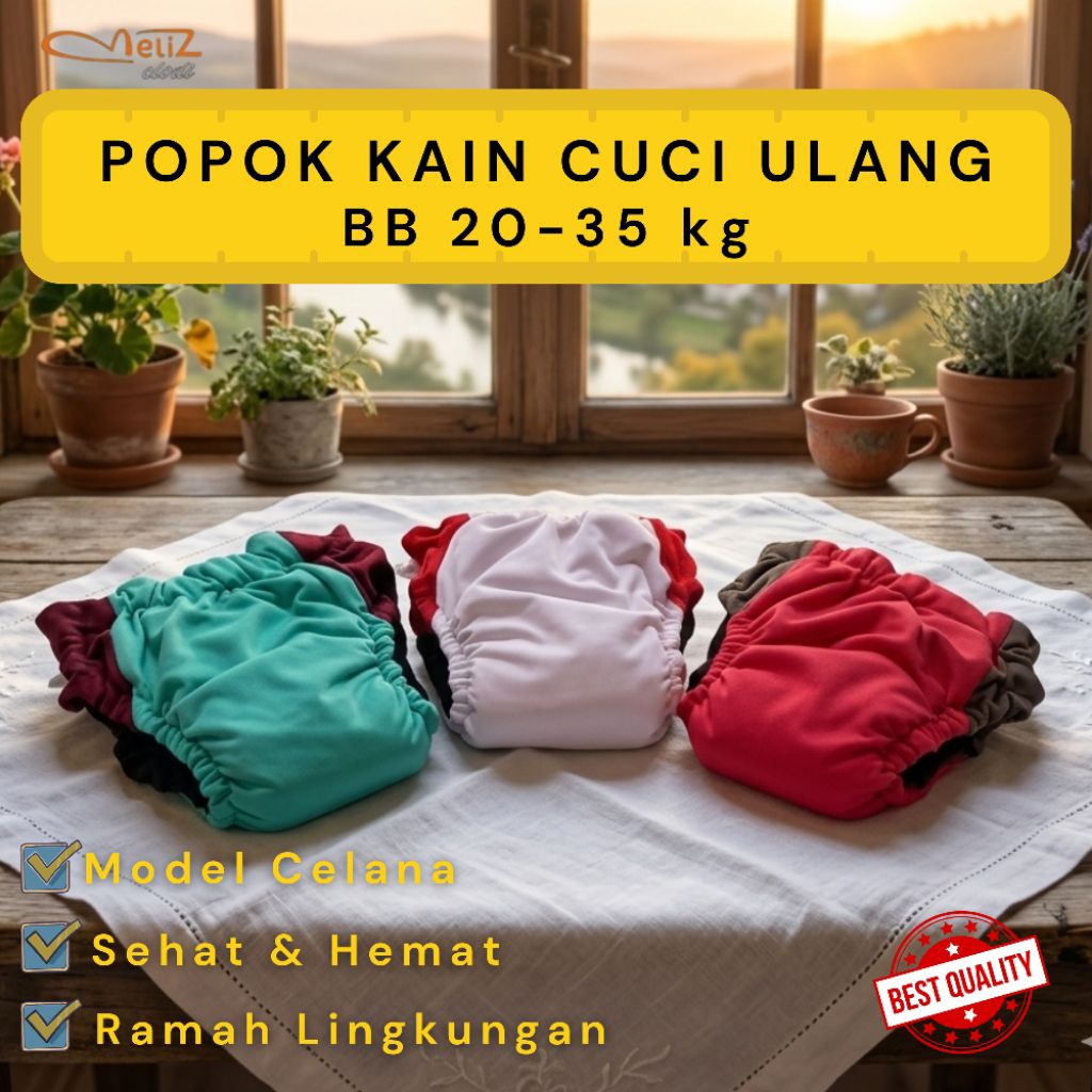Clodi Anak, Clodi Dewasa Lansia, Popok Kain Anak, Popok Kain Dewasa, Popok Kain Celana Insert Menyat