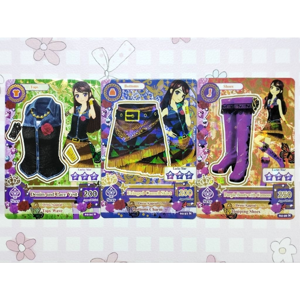 Kartu Aikatsu Normal Sexy Type Denim Fringed Camel Purple Boots