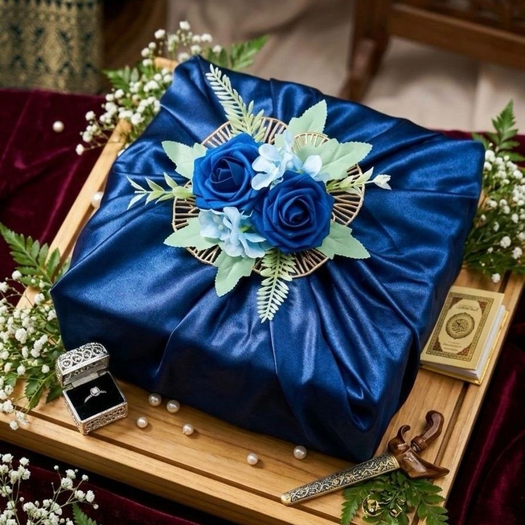 Paket Satu set box seserahan hidden Kosongan/seserahan set kain satin velvet plus box plus hiasan ha