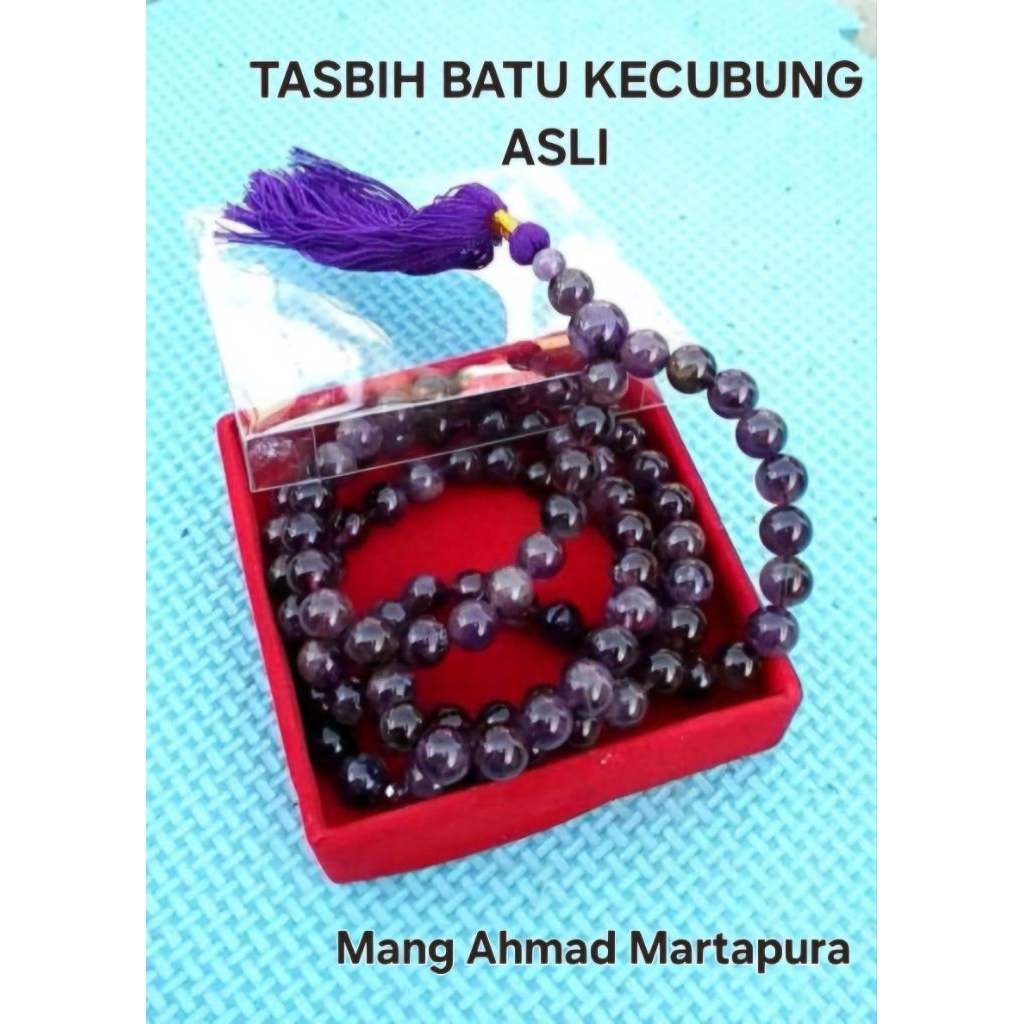 Tasbih Batu Kecubung Amethys 8mm Asli Natural Batu Kecubung Ungu