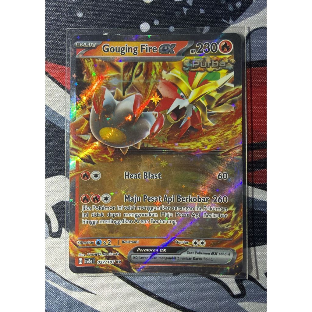Kartu Pokemon Indonesia - Gouging Fire ex 027/187 RR (SV8a) - Original TCG