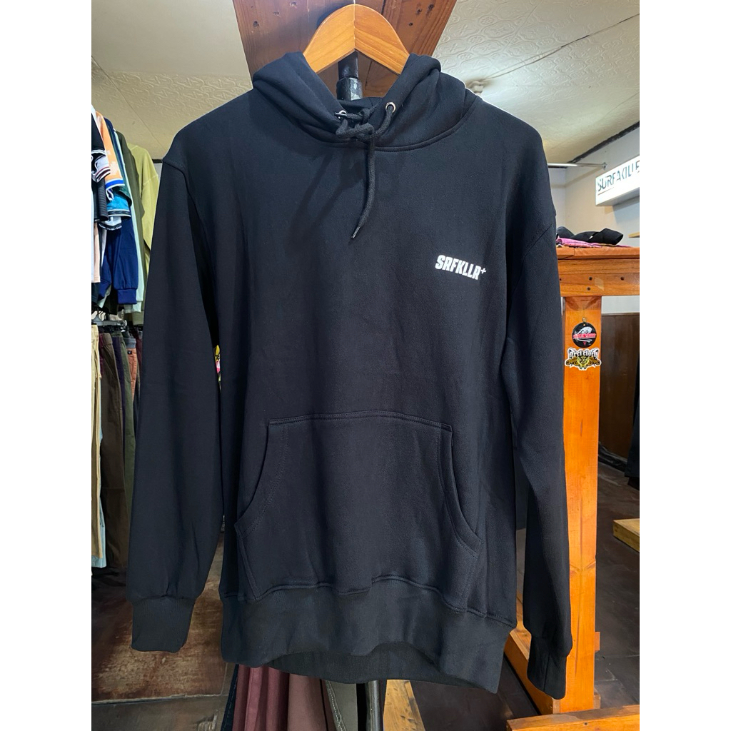Surfakiller Hoodie Jaket Katun Flecee Hitam