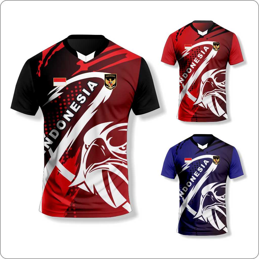 Jersey Kemerdekaan HUT RI Merah Putih Baju Olahraga Volly GARUDA Futsal Badminton Printing