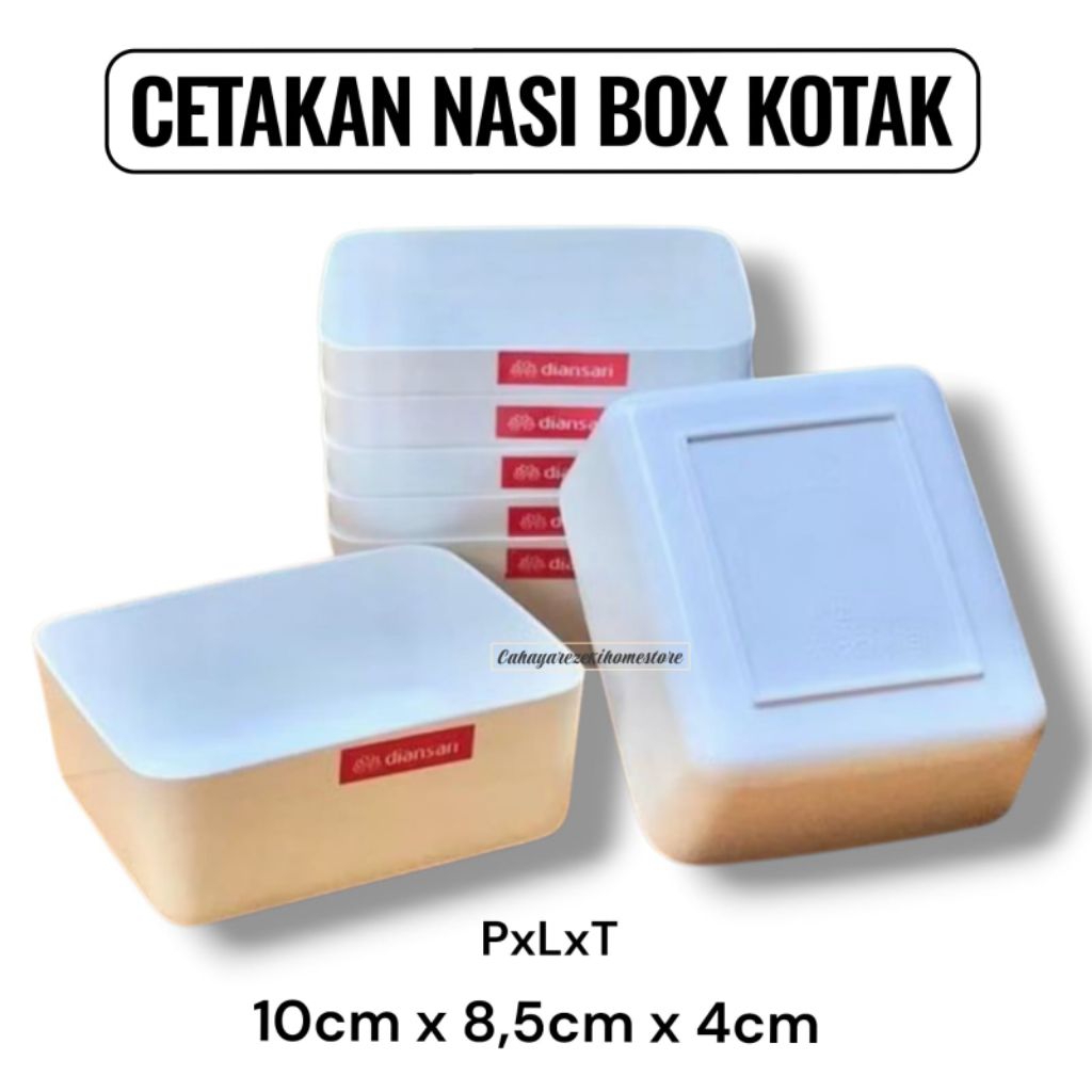 SUMBER - Cetakan Nasi Box Bentuk Bulat & Kotak bahan plastik | cetak nasi persegi