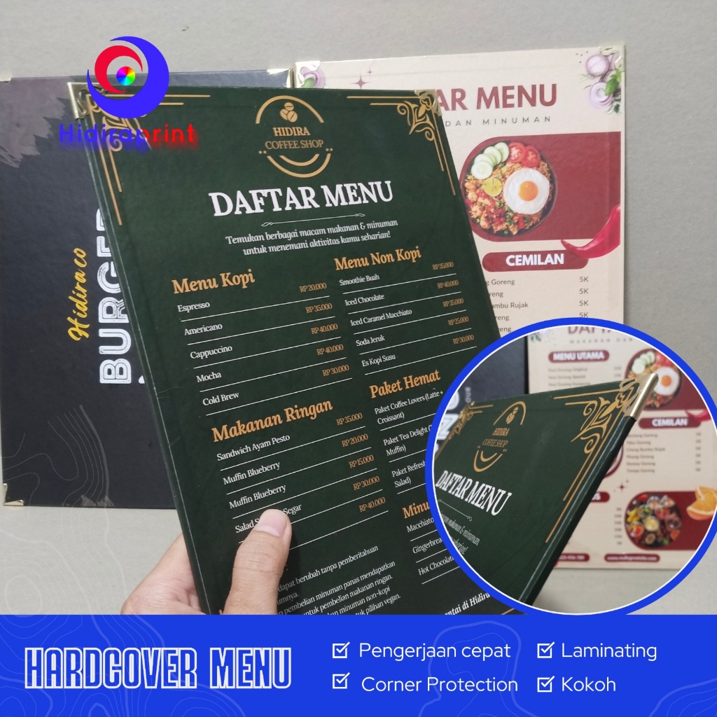 [PREMIUM] Cetak Buku Menu Hardcover Custom - Elegan & Tahan Lama