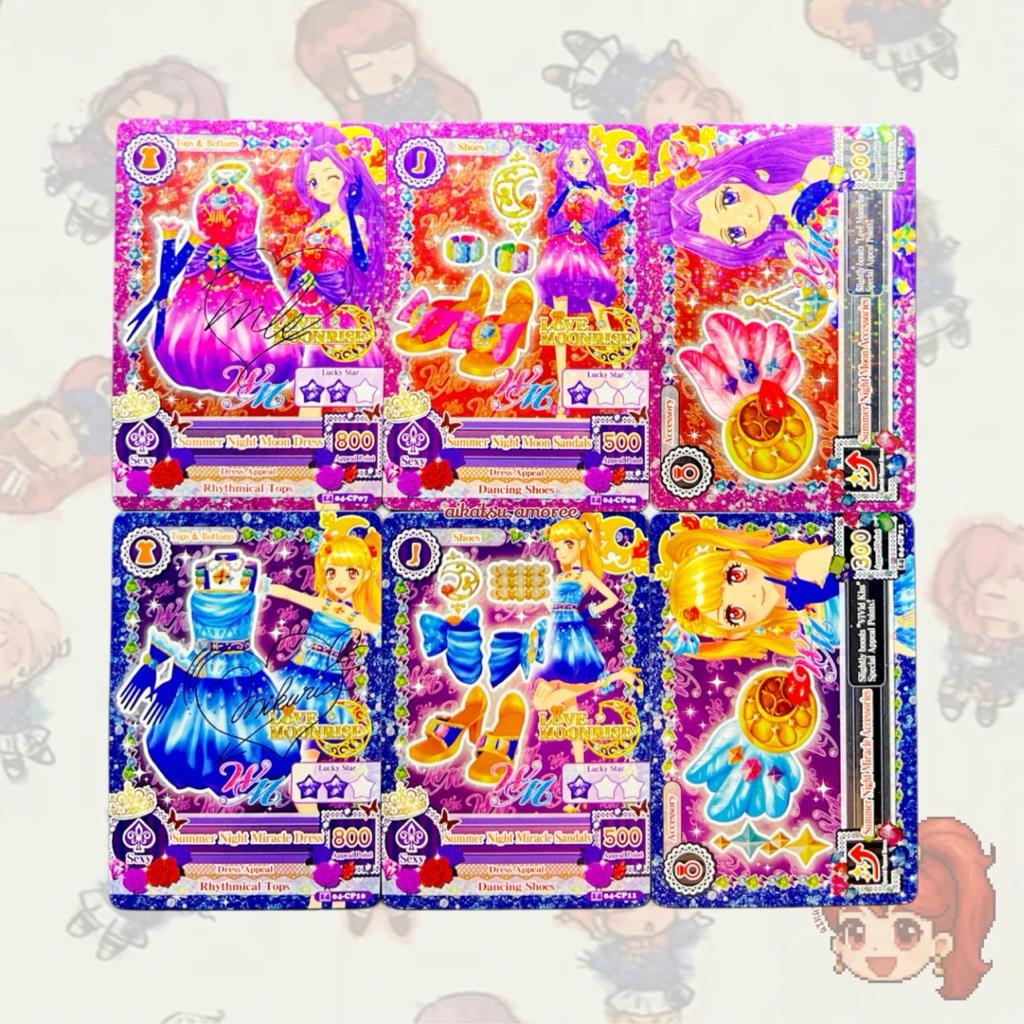 Aikatsu CP WM Unit Summer Night Moon Set + Summer Night Moon Set With Mizuki Kanzaki & Mikuru Natsuk