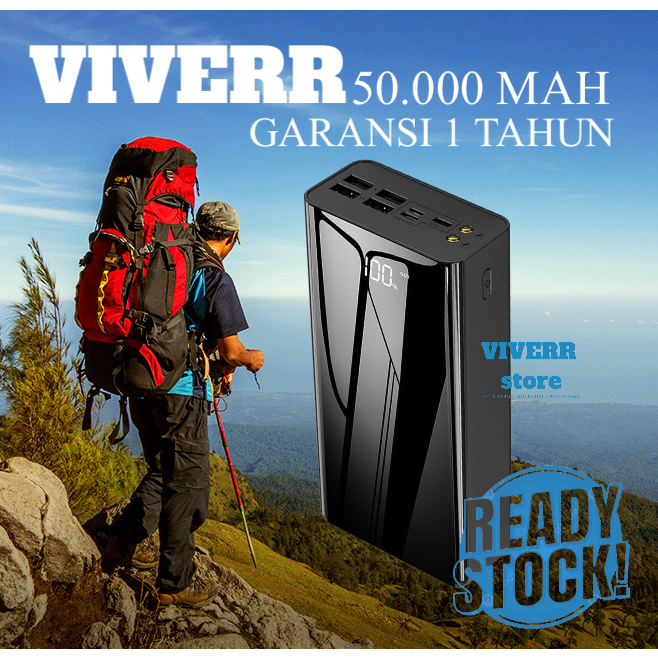 Powerbank VIVERR 50.000 Mah Kapasitas besar original garansi 1 Tahun