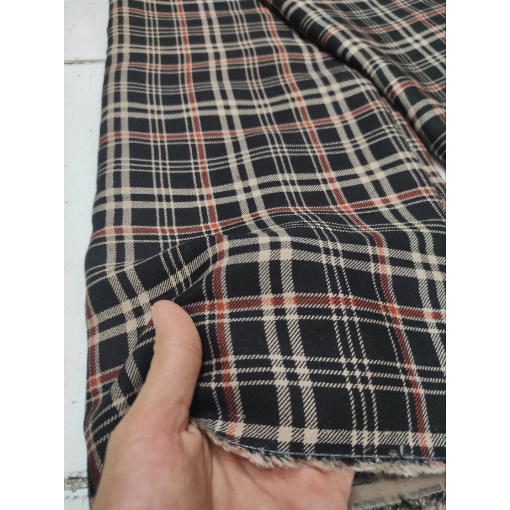 Kain Katun Rayon Viscose Premium Motif kotak Terbaru