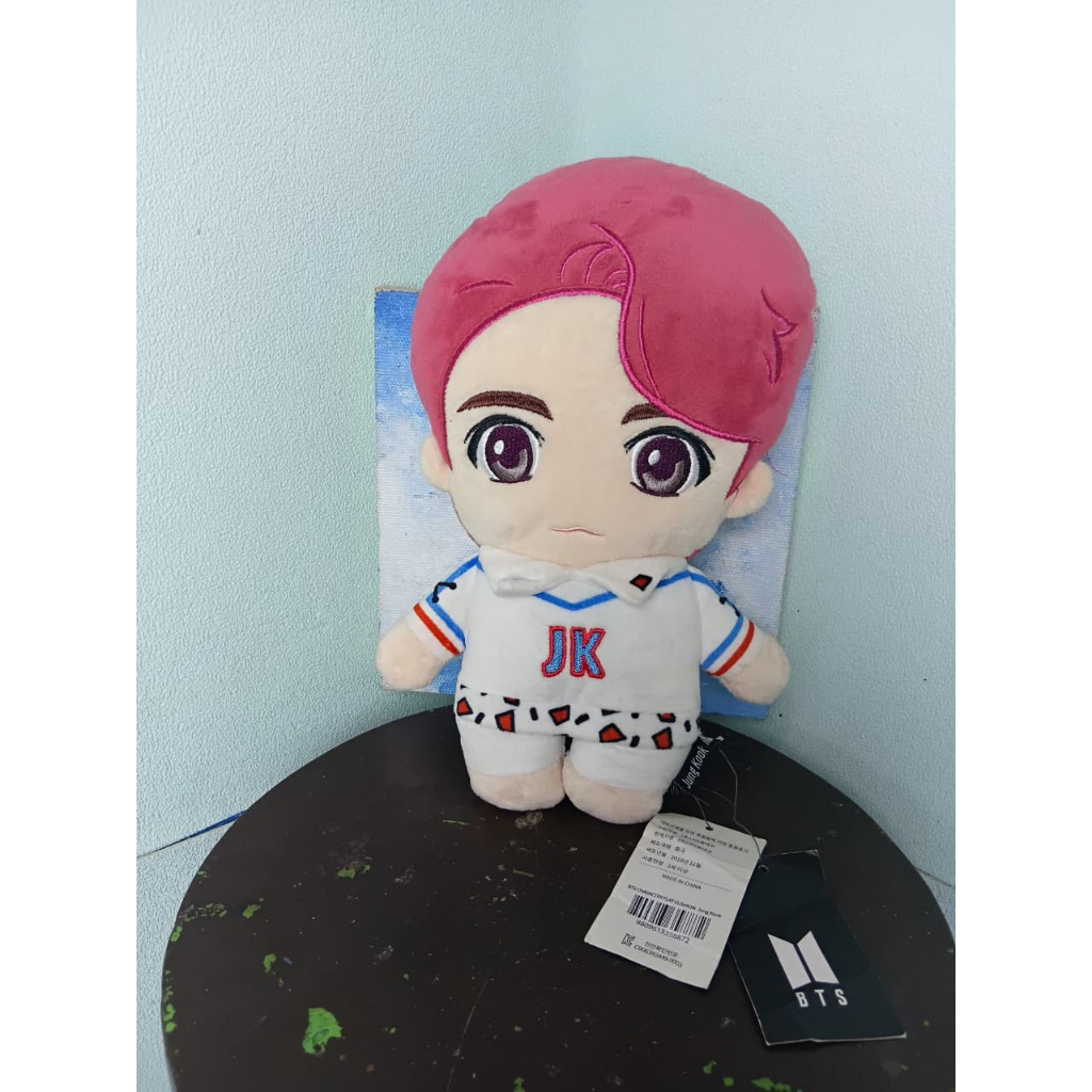 Preloved Boneka B T S Tiny TAN  Flat Cushion Jungkook JK - Original ada  Tag Label