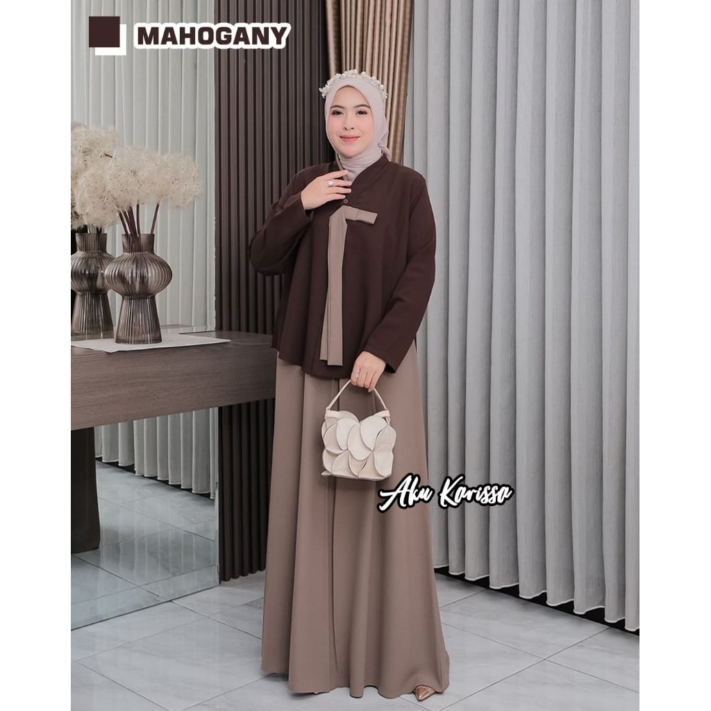 NEW Arrival Azzafira Set Inner Rompi 2 in1 Abaya Dress Sabrina Premium Anti UV || Gamis Wanita Musli
