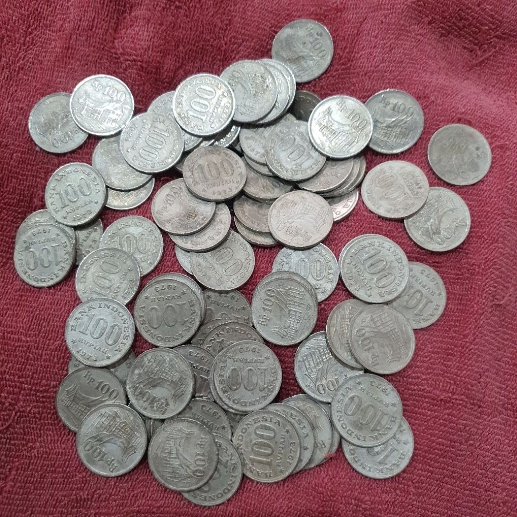 (Vintage) Uang Koin Logam Rp 100 Seratus Rupiah Edisi Keluaran BI Tahun 1973