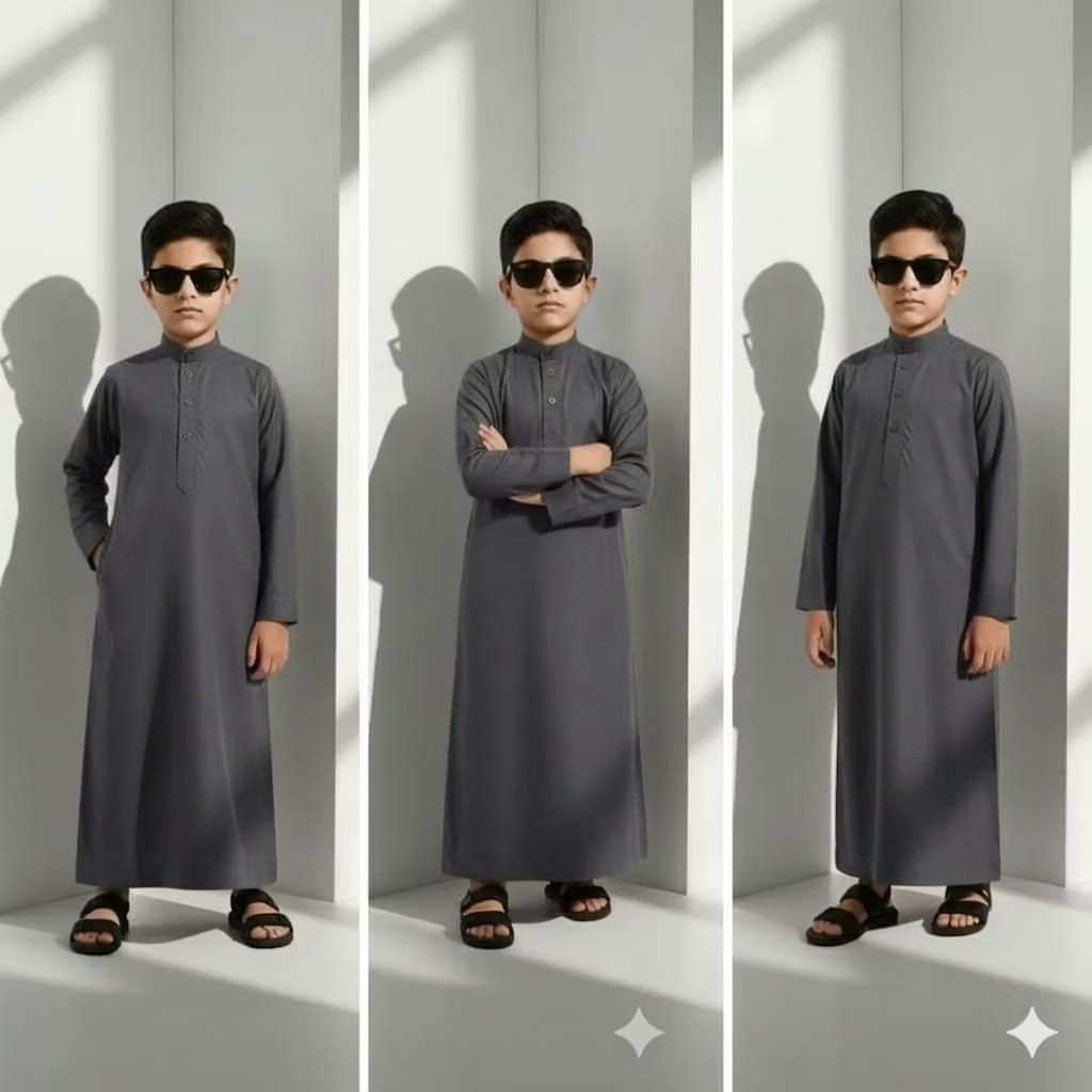 jubah anak lengan panjang warna abu katun gamis anak warna abu lengan panjang warna abu tua bahan ka