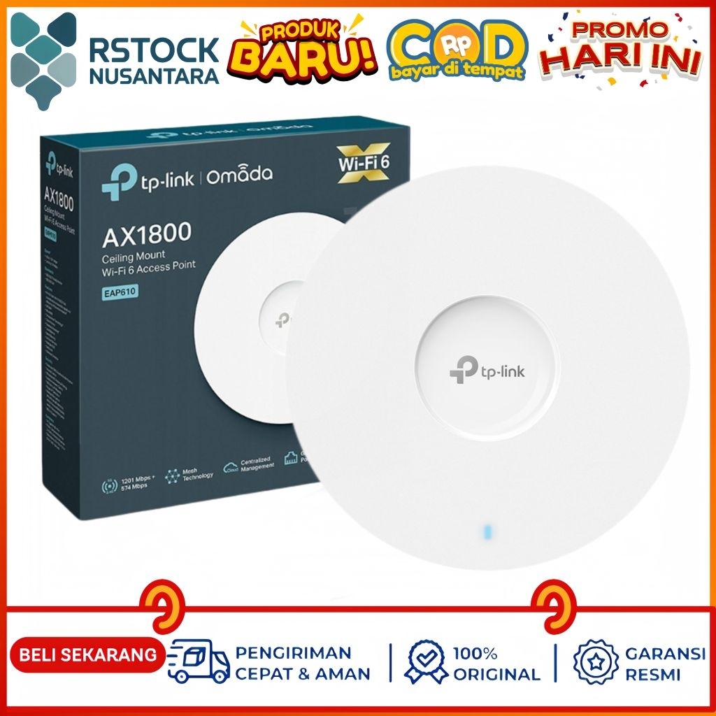 TP-Link EAP610 PoE+ Omada AX1800 Wi-Fi 6 Ceiling Mount Cloud Gigabit Access Point