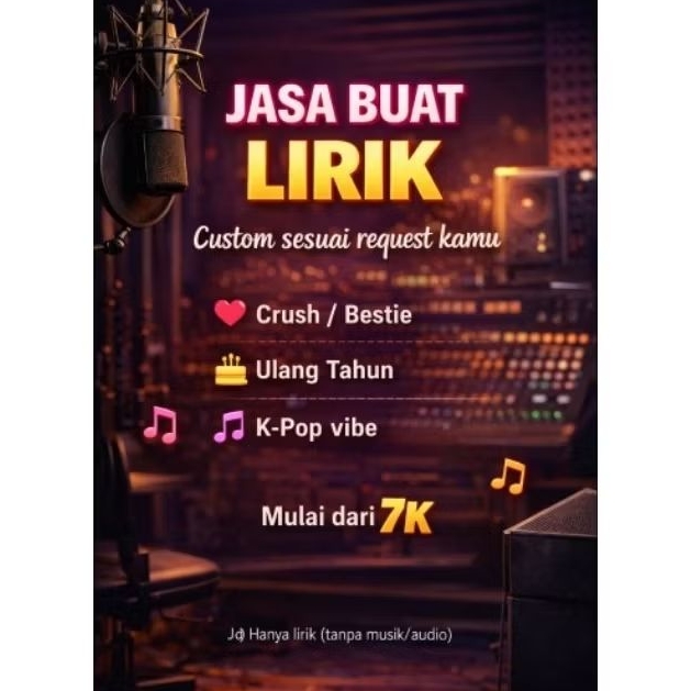 jasa bikin lirik lagu kpop/pop (bukan lagu, hanya liriknya)