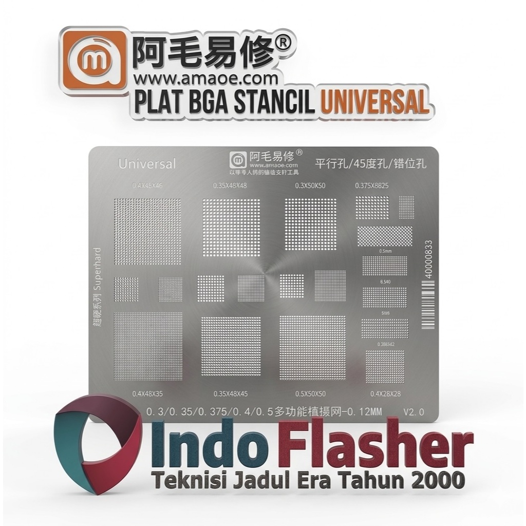 Amaoe Plat BGA Stancil Universal - CPU Reballing Stencil Universal