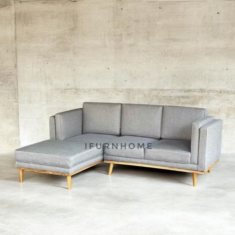 Kursi Tamu Sofa Leter L kayu