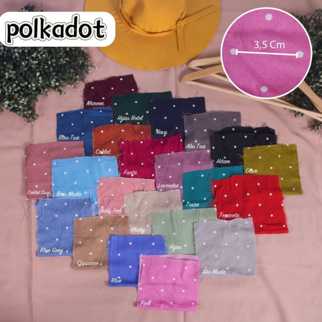 kain rayon viscose rayon motif polkadot bahan daster mukena piyama dll