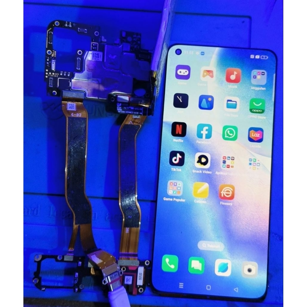 LCD Oppo Reno 5 4G ( Original ) Copotan, baca deskripsi.