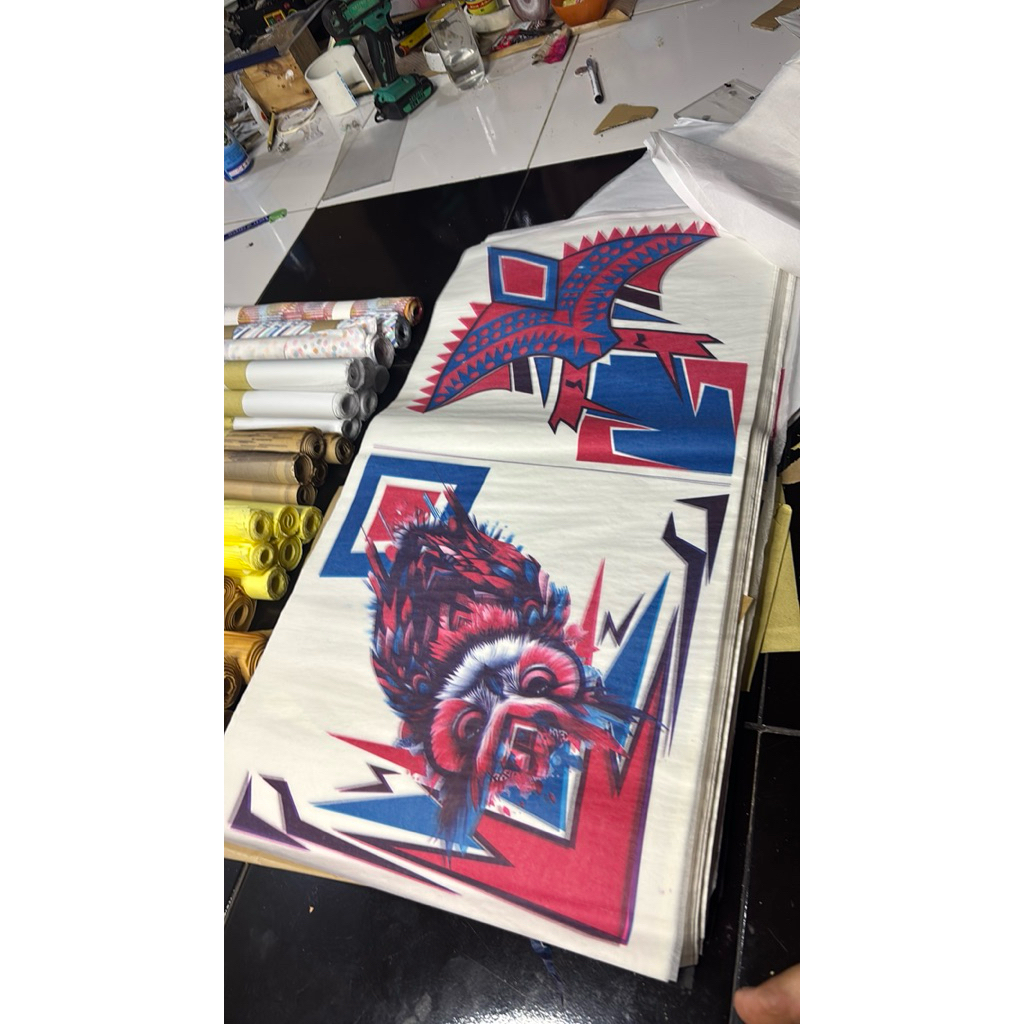 kertas layangan seot sablon printing semi minyak
