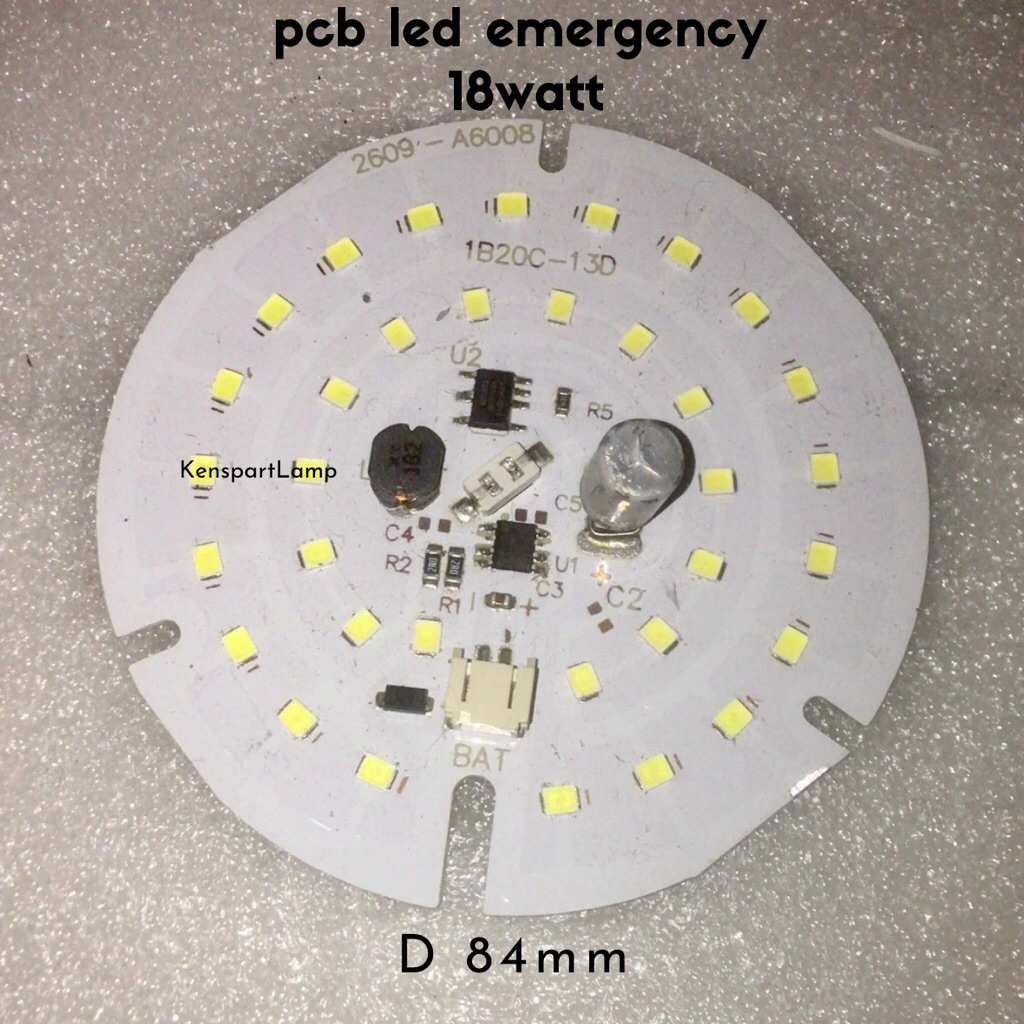 pcb lampu led ac-dc emergency 7w 9w 12w 18w pengganti lampu emergency