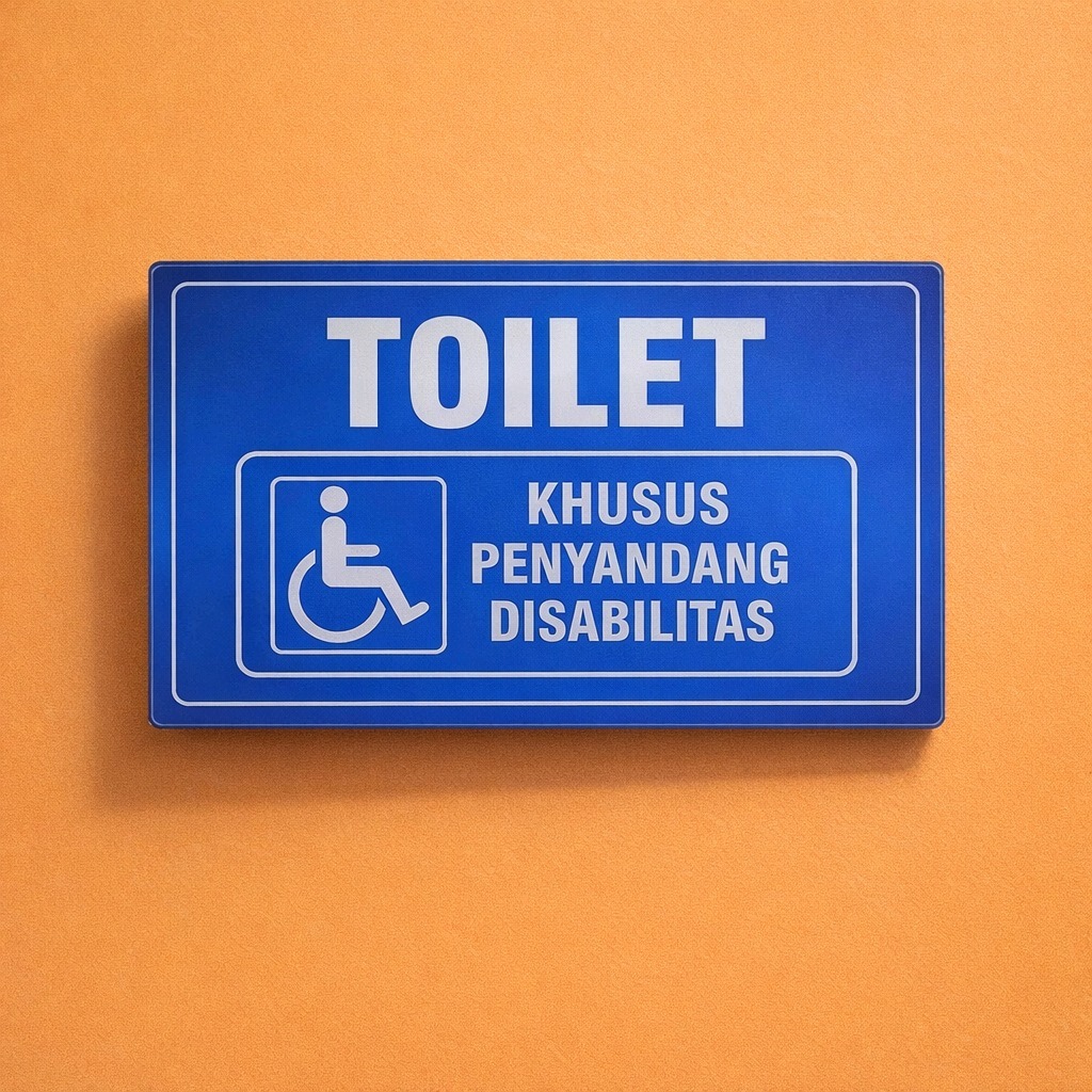 Akrilik Ruang Toilet Khusus Penyandang Disabilitas | Akrilik Papan Toilet Disabilitas