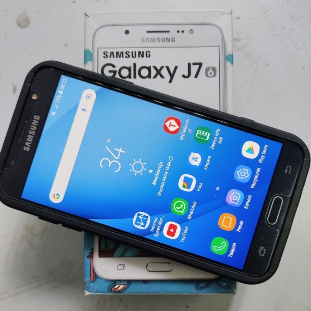 SAMSUNG GALAXY J7 2016 NFC 2/16 BLACK 5.5" SUPER AMOLED EXYNOS 7870 (28nm) FULLSET SECOND (Baca Desk