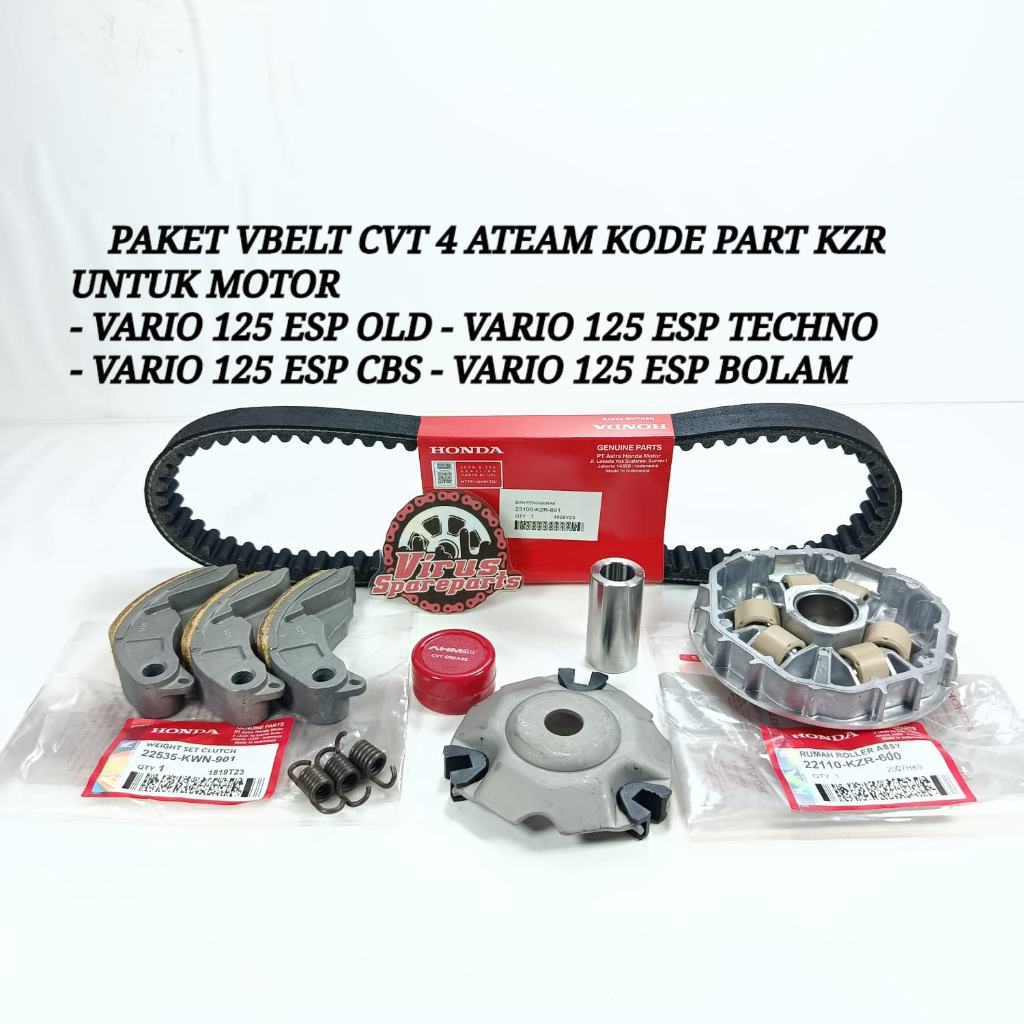 PAKET RUMAH ROLLER VBELT KAMPAS GANDA VARIO 125 ESP 2012-2014 KZR