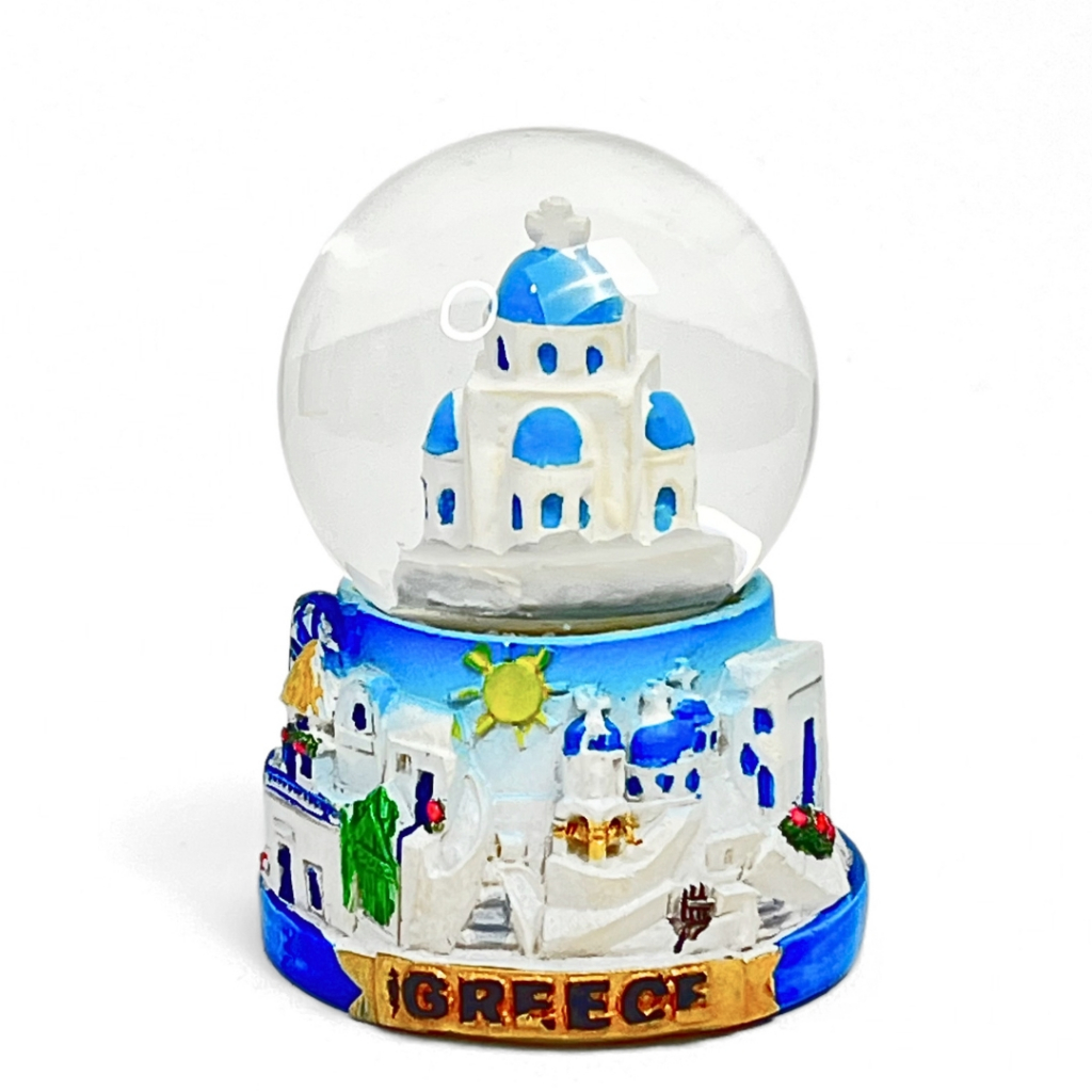 Souvenir snow globe oleh oleh negara Greece