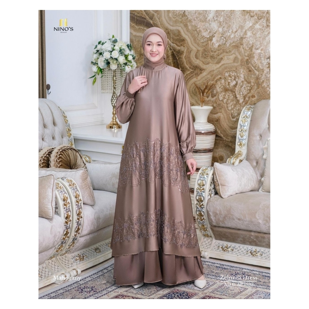 Zelmira Dres Gamis Pesta Mewah Original By Ninos Design Bbie Luxury fashion Collection