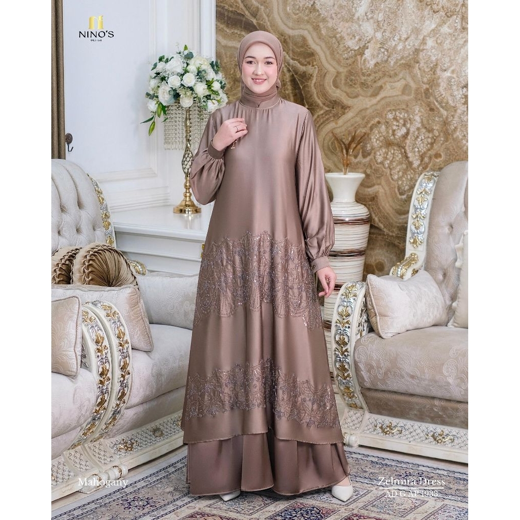 Zelmira Dress Gamis Pesta Mewah Original By Ninos Design Hamidah Butik