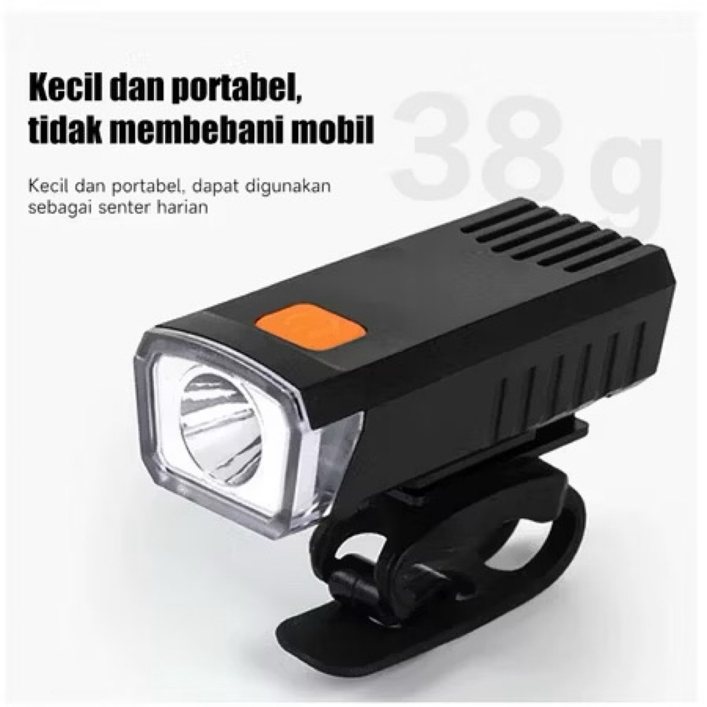 Lampu Sepeda Bike LED Super Terang Rechargeable Waterproof