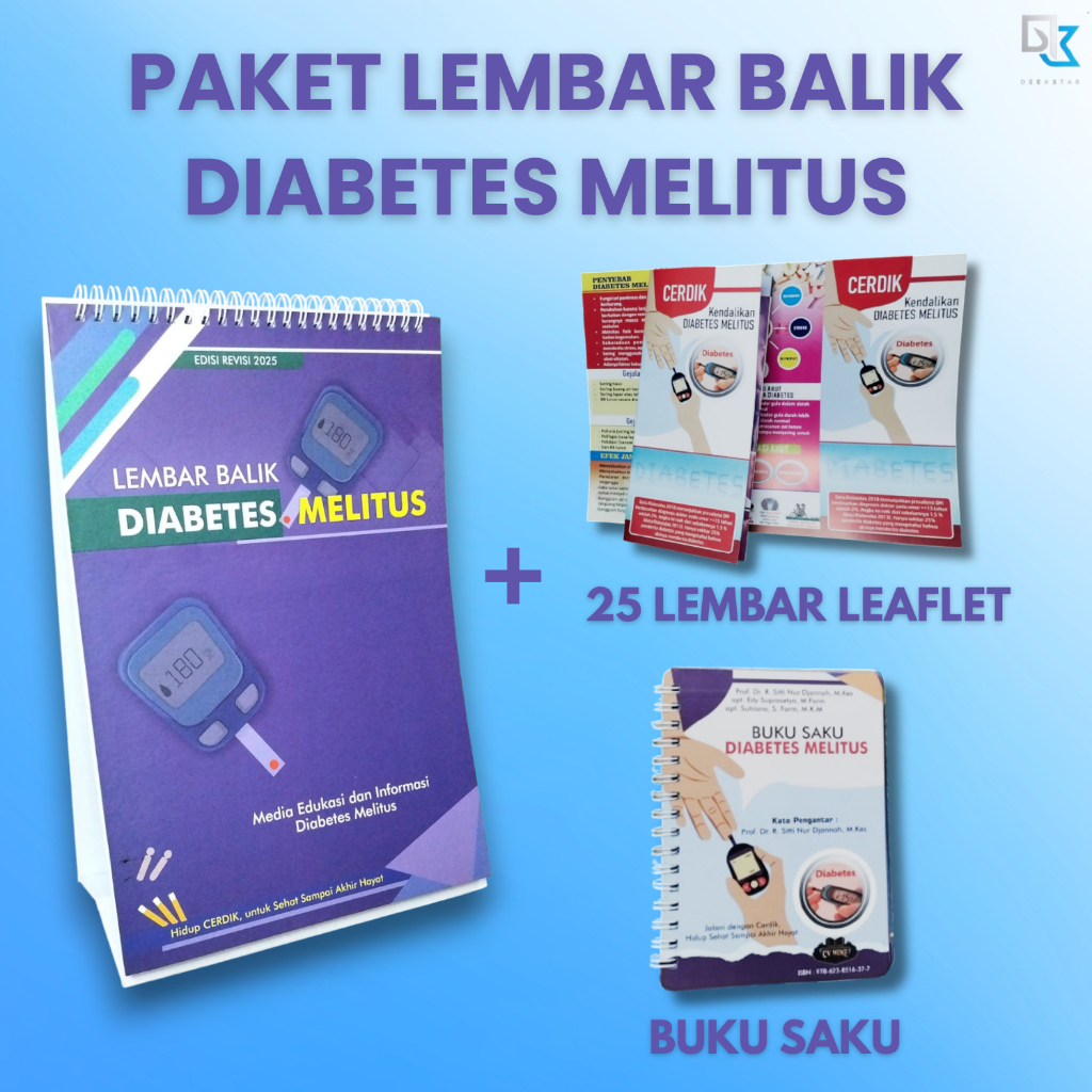 Paket Lembar Balik Diabetes Melitus Terbaru | Buku Saku & Leaflet Diabetes | Media Promkes Kesehatan
