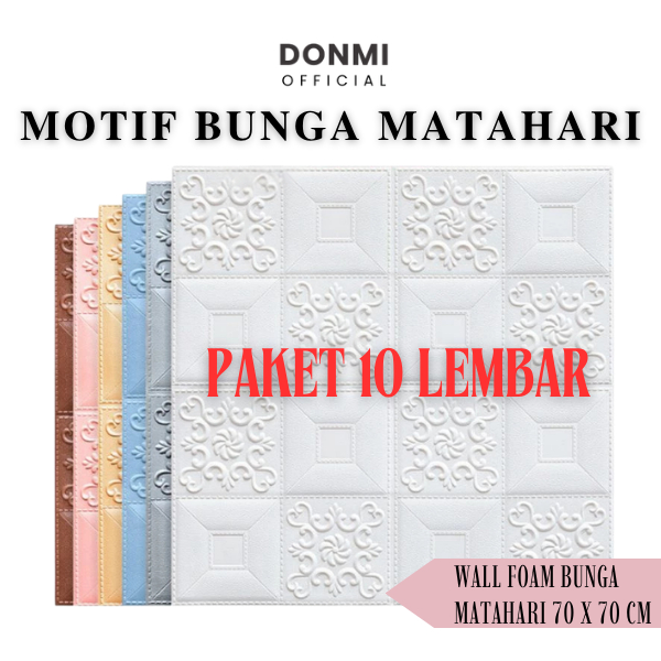 PAKET 10 LEMBAR MURAH  [COD] Wallpaper Sticker Foam / Wallfoam Stiker Dinding 3D Motif Batik Premium