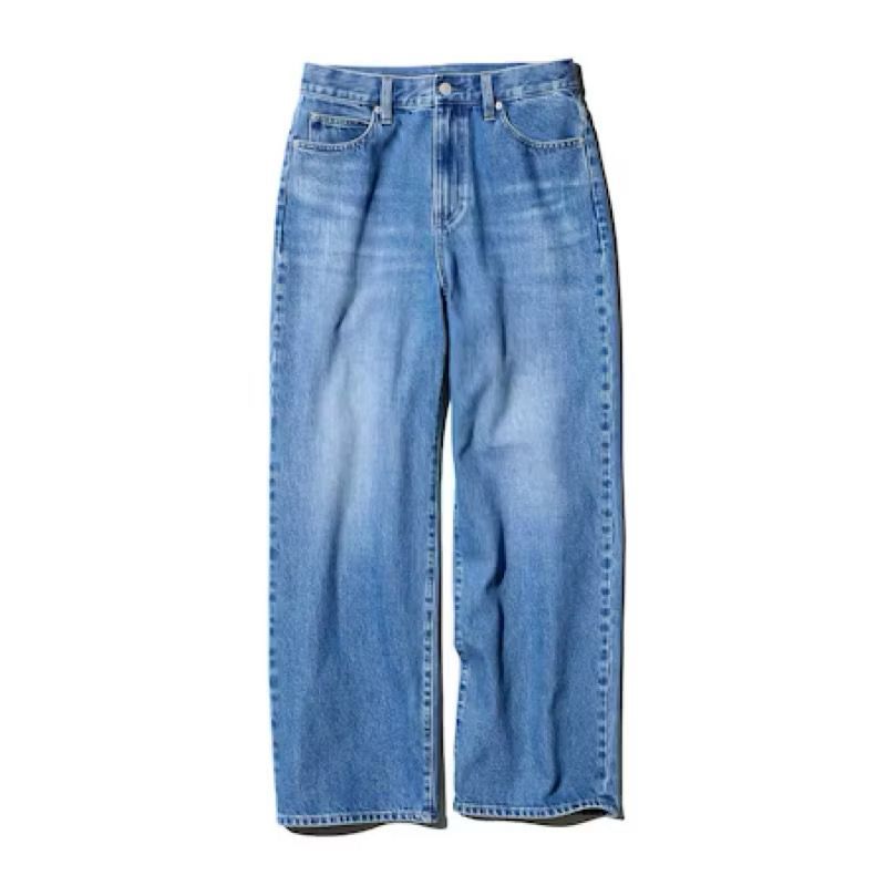 CELANA UNIQLO Jeans Lebar Lurus 468841 Wanita 23inch - 64 BLUE (PRELOVED)