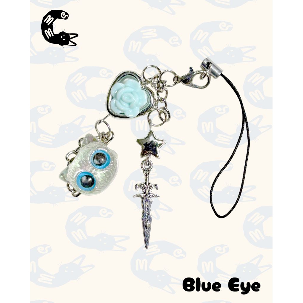 BLUE EYE - Phone charm / Bag charm bentuk kucing putih | Catalose Studio