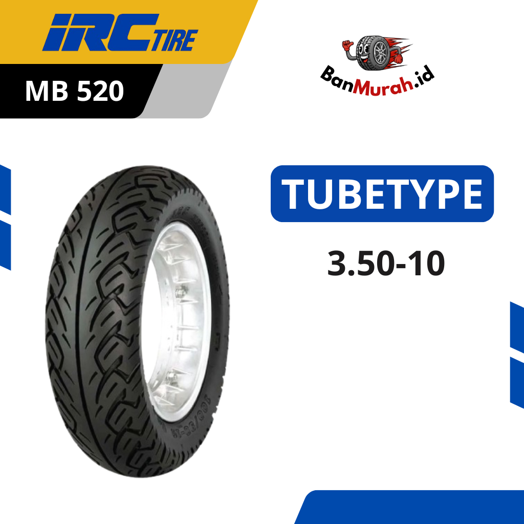Ban Luar Motor IRC MB520 Ukuran 350-10 Ring 10 TUBETYPE (NON TUBELESS)