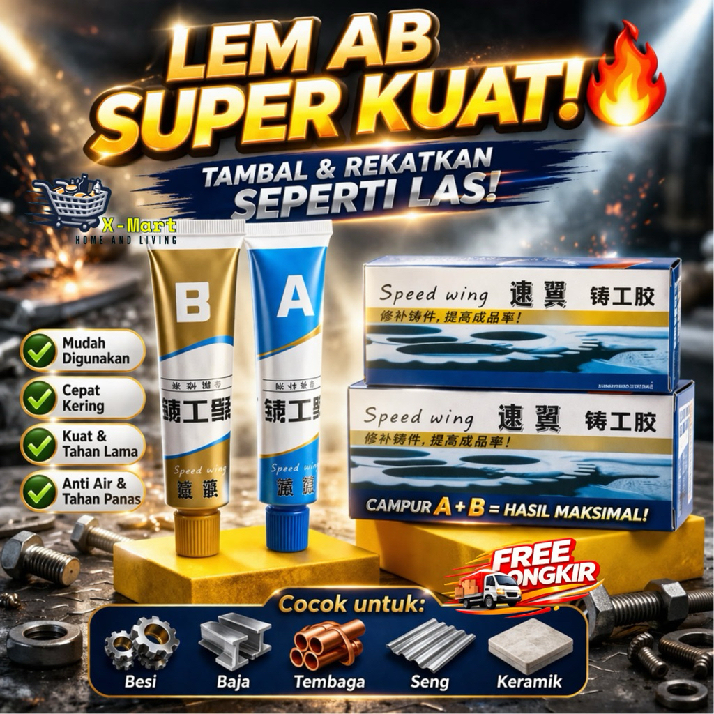 X-MART LEM ab lem EPOXY lem BESI KUAT lem BAJA super kuat lem TAHAN PANAS lem anti bocor pipa lem lo