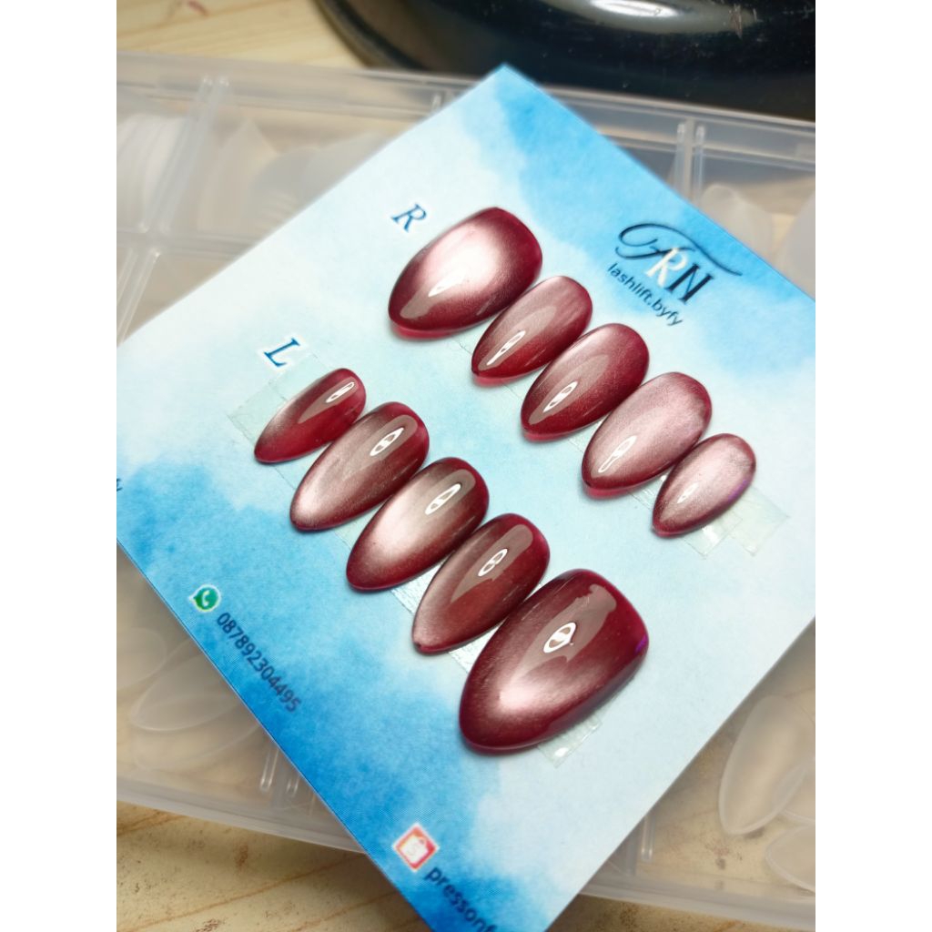 PRESS ON MURAH KALIMANTAN burgundy polos cateye