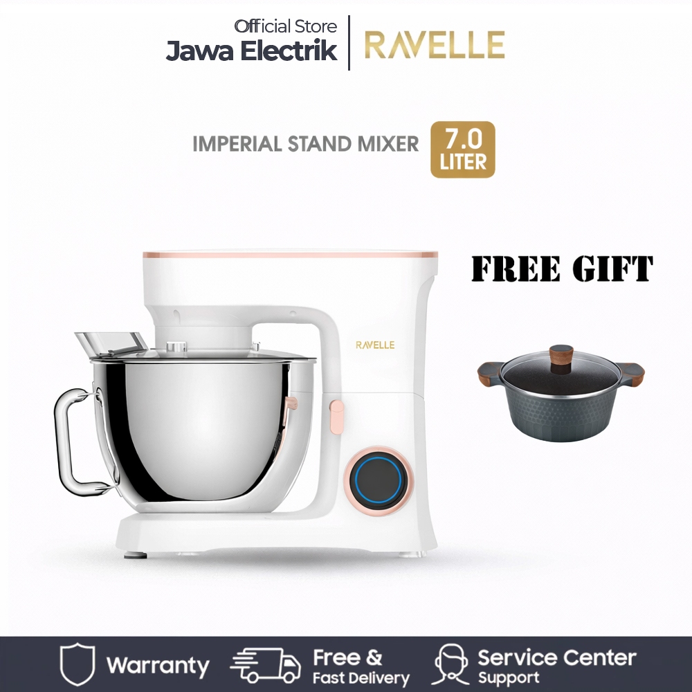 RAVELLE Stand Mixer 7L Imperial Electric Mixer - Dinasty White