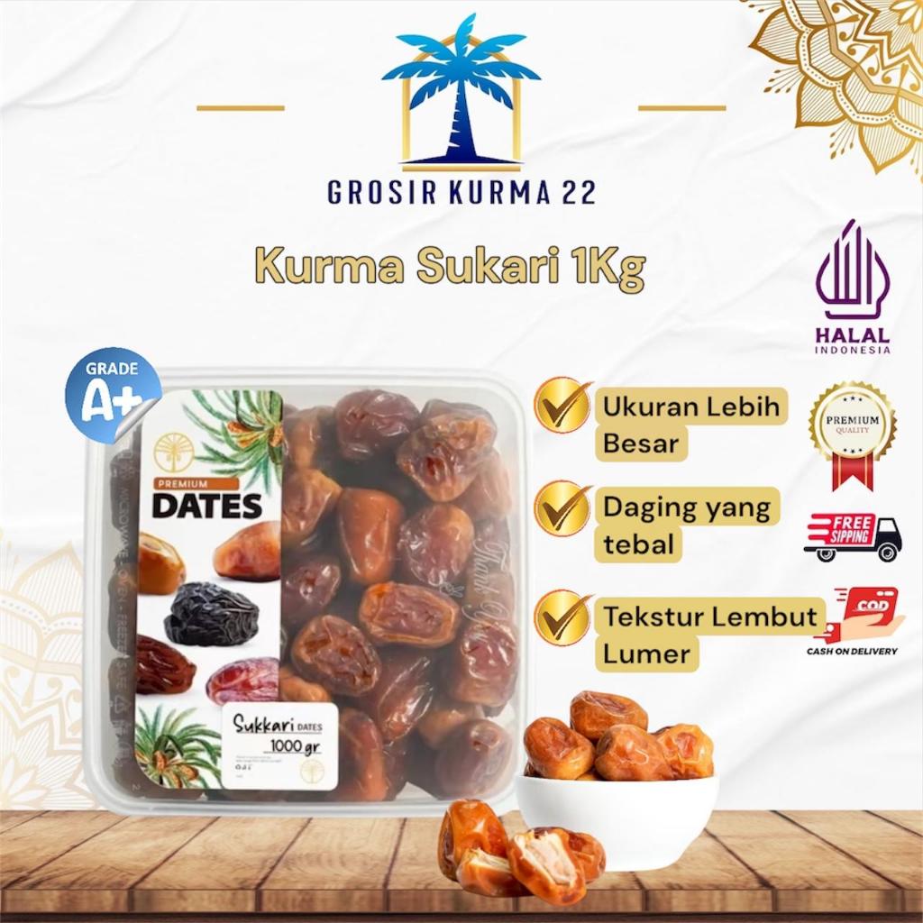 Kurma SUKARI LIBYA1 Kg / Kurma SUKARI LIBYA Original Premium( EXP 2027)